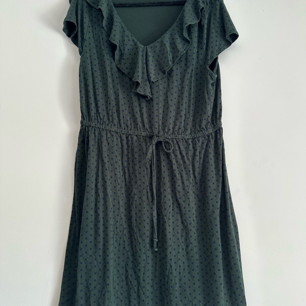 George Green Ruffled Tie Front Mini Dress